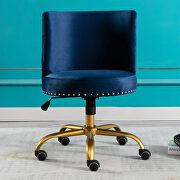 Navy velvet home office swivel desk chair by La Spezia additional picture 7