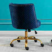 Navy velvet home office swivel desk chair by La Spezia additional picture 8