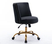 Black velvet home office swivel desk chair additional photo 2 of 20