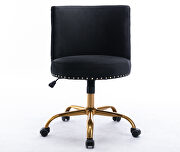 Black velvet home office swivel desk chair by La Spezia additional picture 12