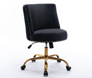 Black velvet home office swivel desk chair by La Spezia additional picture 13
