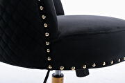Black velvet home office swivel desk chair by La Spezia additional picture 15