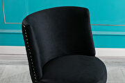 Black velvet home office swivel desk chair by La Spezia additional picture 16