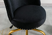 Black velvet home office swivel desk chair by La Spezia additional picture 17