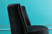Black velvet home office swivel desk chair by La Spezia additional picture 18