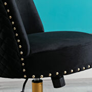 Black velvet home office swivel desk chair by La Spezia additional picture 19