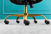 Black velvet home office swivel desk chair by La Spezia additional picture 20