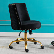 Black velvet home office swivel desk chair additional photo 4 of 20