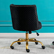 Black velvet home office swivel desk chair by La Spezia additional picture 6