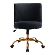 Black velvet home office swivel desk chair by La Spezia additional picture 7