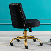 Black velvet home office swivel desk chair by La Spezia additional picture 9