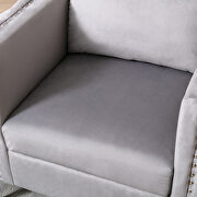 Modern button tufted gray velvet accent armchair additional photo 2 of 18