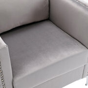 Modern button tufted gray velvet accent armchair by La Spezia additional picture 12