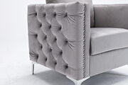 Modern button tufted gray velvet accent armchair by La Spezia additional picture 13