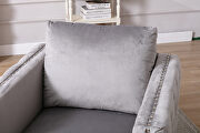 Modern button tufted gray velvet accent armchair by La Spezia additional picture 16