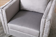 Modern button tufted gray velvet accent armchair by La Spezia additional picture 17