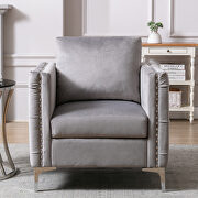 Modern button tufted gray velvet accent armchair by La Spezia additional picture 6