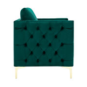 Modern button tufted green velvet accent armchair by La Spezia additional picture 14