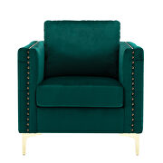 Modern button tufted green velvet accent armchair additional photo 4 of 18