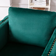 Modern button tufted green velvet accent armchair additional photo 5 of 18