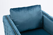 Modern button tufted teal velvet accent armchair by La Spezia additional picture 12