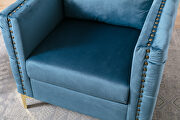 Modern button tufted teal velvet accent armchair by La Spezia additional picture 14