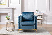 Modern button tufted teal velvet accent armchair by La Spezia additional picture 17