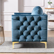 Modern button tufted teal velvet accent armchair by La Spezia additional picture 18