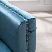 Modern button tufted teal velvet accent armchair by La Spezia additional picture 20