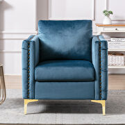 Modern button tufted teal velvet accent armchair by La Spezia additional picture 9