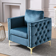 Modern button tufted teal velvet accent armchair by La Spezia additional picture 10