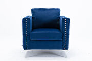 Modern button tufted navy velvet accent armchair by La Spezia additional picture 11