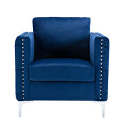 Modern button tufted navy velvet accent armchair by La Spezia additional picture 12