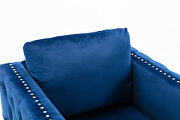 Modern button tufted navy velvet accent armchair by La Spezia additional picture 13