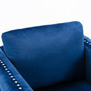 Modern button tufted navy velvet accent armchair by La Spezia additional picture 14