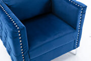 Modern button tufted navy velvet accent armchair by La Spezia additional picture 15