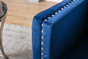 Modern button tufted navy velvet accent armchair by La Spezia additional picture 19