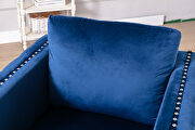 Modern button tufted navy velvet accent armchair by La Spezia additional picture 20