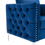 Modern button tufted navy velvet accent armchair by La Spezia additional picture 9