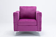 Modern button tufted purple velvet accent armchair by La Spezia additional picture 12
