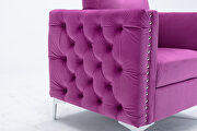 Modern button tufted purple velvet accent armchair by La Spezia additional picture 15