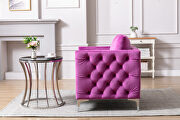 Modern button tufted purple velvet accent armchair by La Spezia additional picture 17