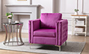 Modern button tufted purple velvet accent armchair by La Spezia additional picture 21