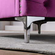 Modern button tufted purple velvet accent armchair additional photo 4 of 20