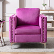 Modern button tufted purple velvet accent armchair by La Spezia additional picture 6