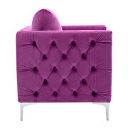 Modern button tufted purple velvet accent armchair by La Spezia additional picture 7