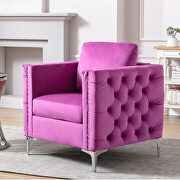 Modern button tufted purple velvet accent armchair by La Spezia additional picture 8