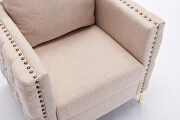Modern button tufted tan linen accent armchair by La Spezia additional picture 13