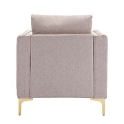 Modern button tufted tan linen accent armchair by La Spezia additional picture 14