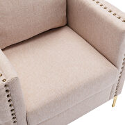 Modern button tufted tan linen accent armchair by La Spezia additional picture 6